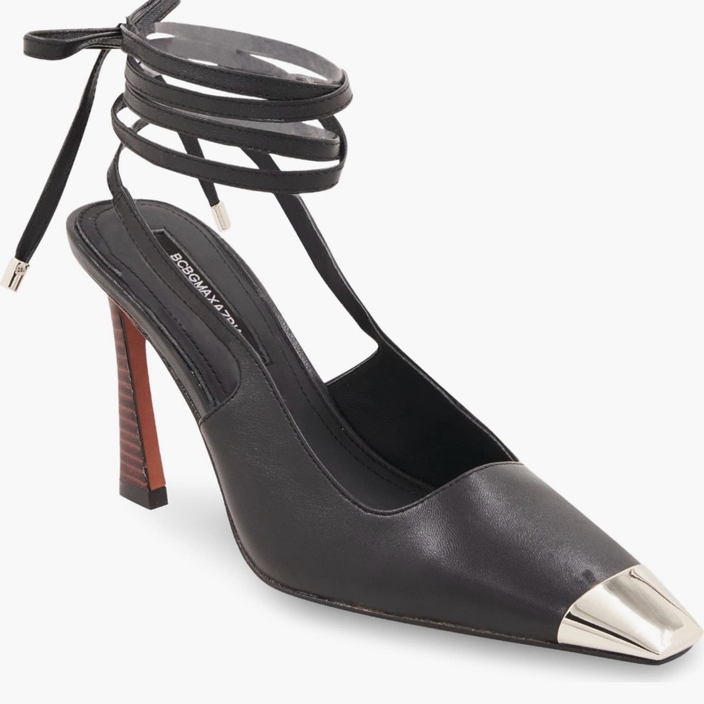 BCBGMaxAzria Black Heels with Silver Toe Cap
